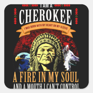 Native American Cherokee Indigenous Peoples Day Square Sticker