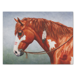 Native American Chestnut Pinto War Horse Tissue Paper