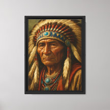 Native American Chief Portrait Tribal Heritage