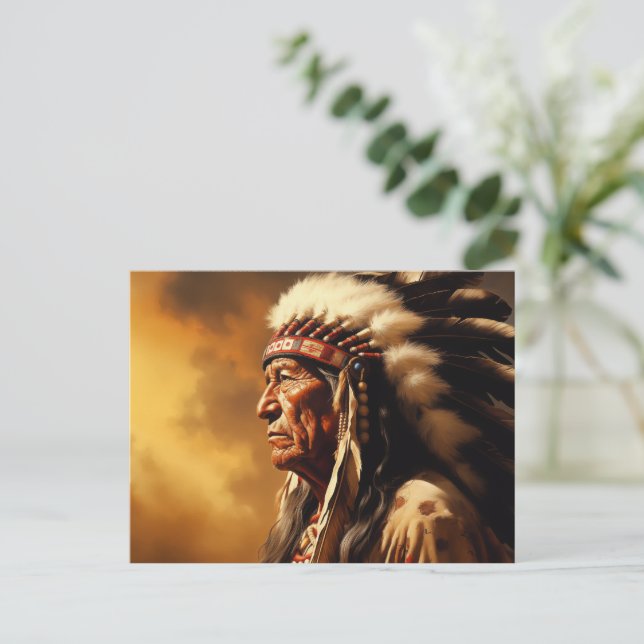 Native American Chief Postcard (Standing Front)