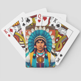 Native American Chief Powerful Portrait Playing Cards