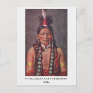 Native American Chief Quinghigit, 1900s postcard