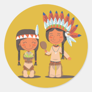 Native American Classic Round Sticker