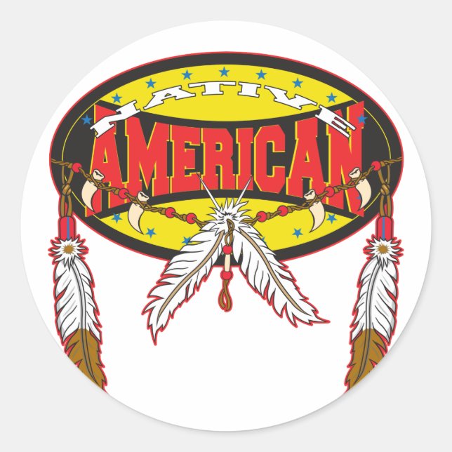 Native American Classic Round Sticker (Front)