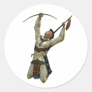 native american classic round sticker