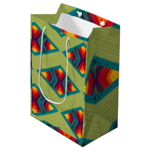 Native American Colourful Repeating Pattern  Medium Gift Bag