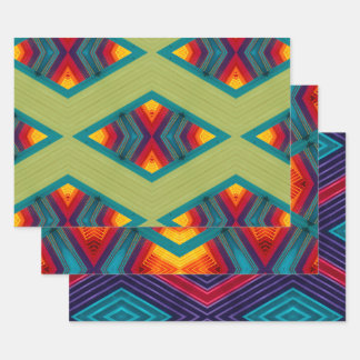 Native American Colourful Repeating Pattern Wrapping Paper Sheet