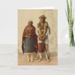 Native American Couple, 1899 Card