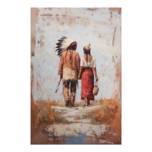 Native American Couple Photo Enlargement Print (Front)