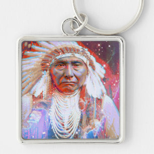Native American Crazy Horse Keychain