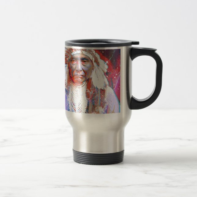 Native American Crazy Horse Travel Mug (Right)