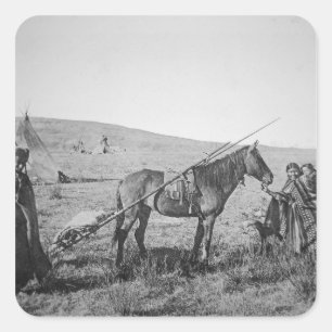 Native American Cree people of Western Canada, c.1 Square Sticker