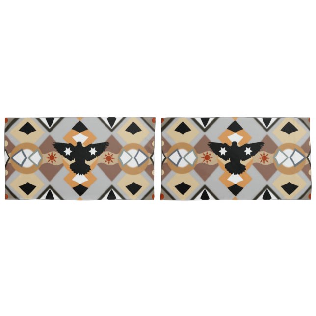 Native American Crow Pillowcase (Front-Set)