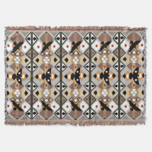 Native American Crow Throw Blanket