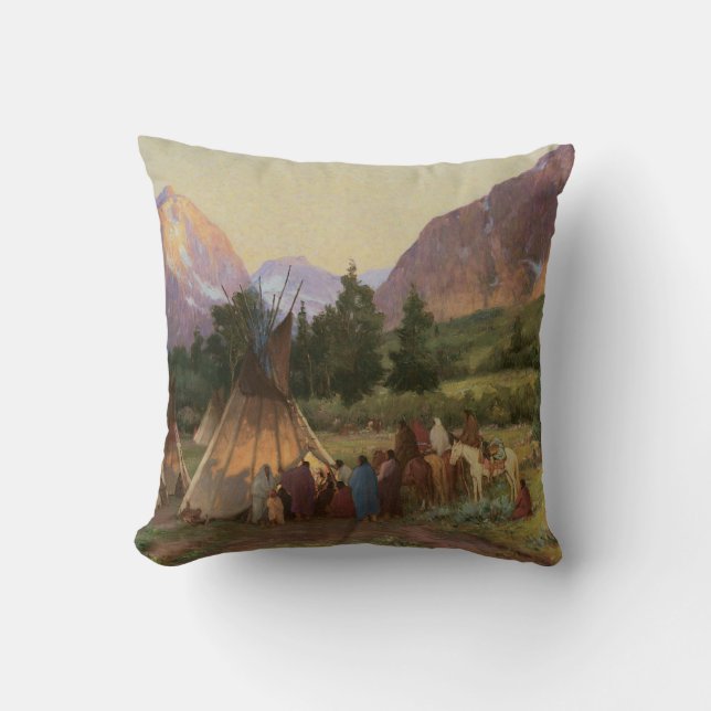 Native American Crow Tribe MoJo Pillow (Front)