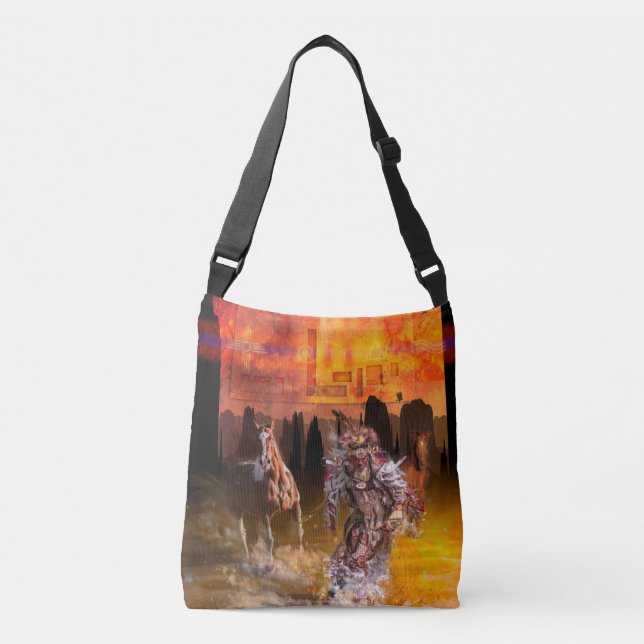 Native American Dancer ROLLING THUNDER Crossbody Bag (Front)