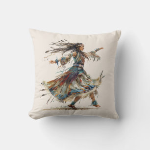 Native American Dancer Throw Pillow
