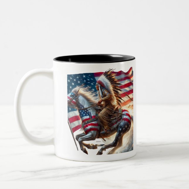 Native American Day  Two-Tone Coffee Mug (Left)