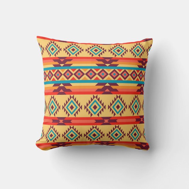 Native American Decor Throw Pillow (Front)