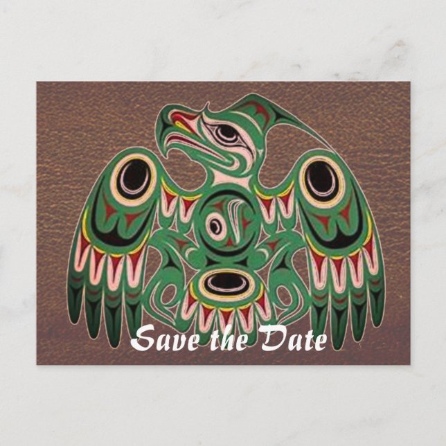 Native American design Announcement Postcard (Front)