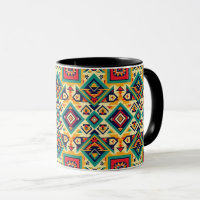 Native American Design - Blue Rust Orange Black