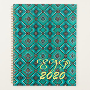 Native American Design, Turquoise/Diamond Pattern Planner