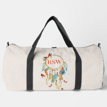 Native American Dream catcher Monogrammed Duffel 