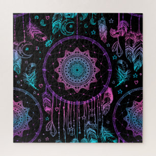 Native American Dreamcatcher Moon Pattern Jigsaw Puzzle
