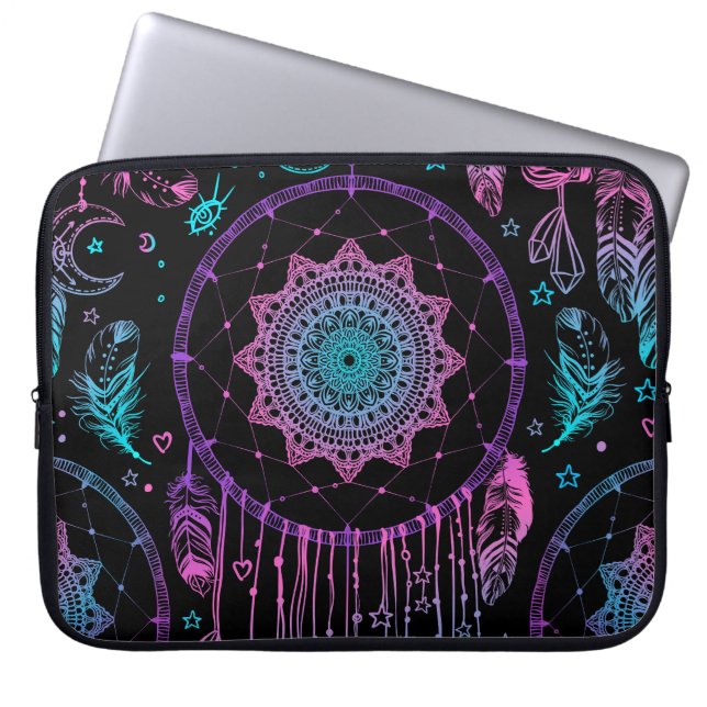 Native American Dreamcatcher Moon Pattern Laptop Sleeve (Front)