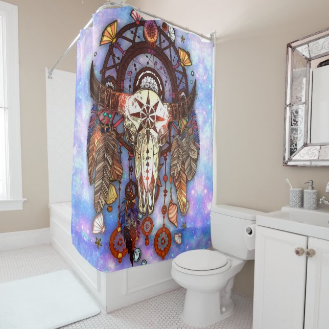 Native American Dreamcatcher Tribal Buffalo Skull (In Situ)
