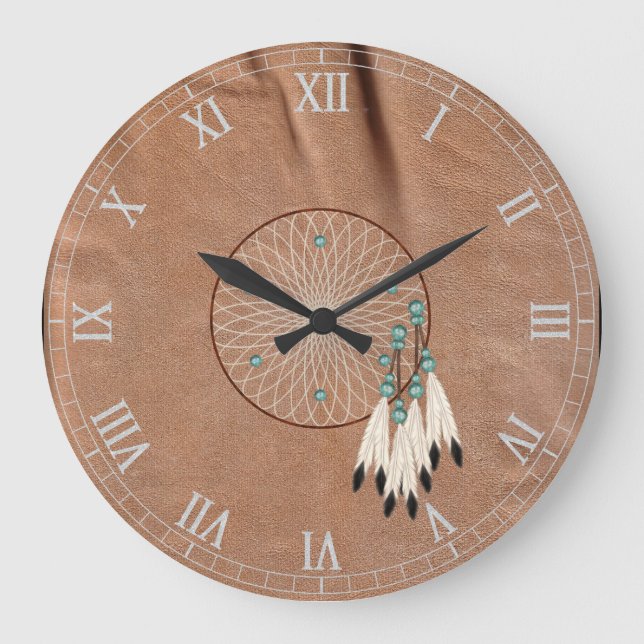 Native American Dreamcatcher Wall Clock (Front)