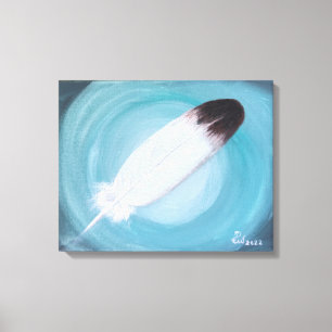 Native American Eagle Feather Turquoise  Canvas Pr