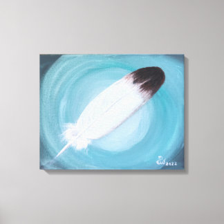 Native American Eagle Feather Turquoise  Canvas Pr Print