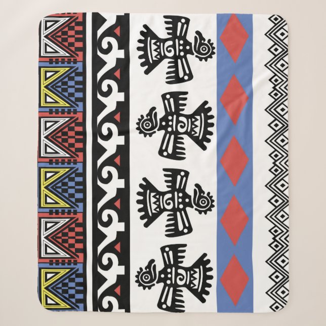 Native American Ethnic Illustration Sherpa Blanket (Front)