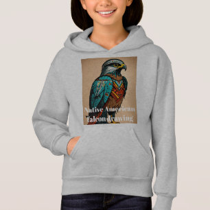 "Native American Falcon" Girls' Pullover Hoodie