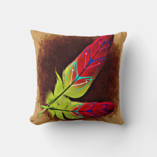 Native American Feathers Decorative Throw Pillow