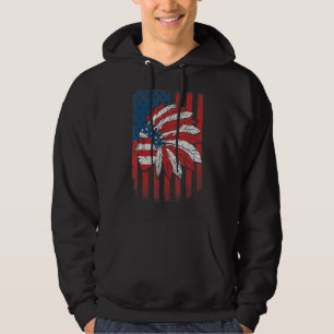 Native American Flag Usa Cherokee Indigenous Peop Hoodie