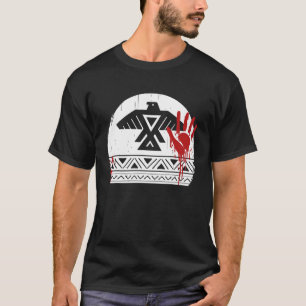 Native American  For Men Women Red Hand Thunderbir T-Shirt