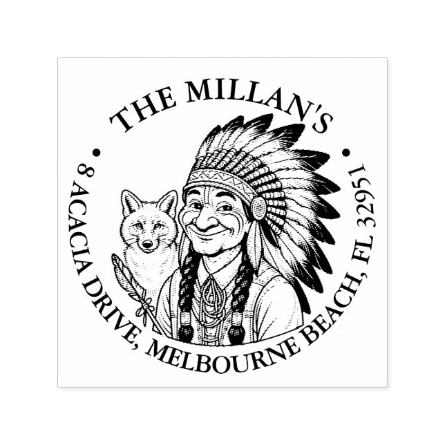 Native American fox theme Self-inking Stamp (Design)