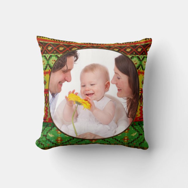 Native American Frame III + your photos & ideas Throw Pillow (Front)