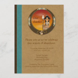 Native American Girl Invitation
