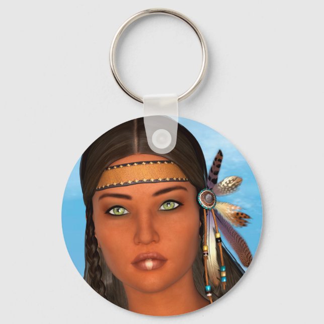 Native American Girl Keychain (Front)