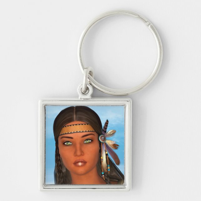 Native American Girl Keychain (Front)