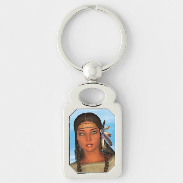 Native American Girl Keychain (Front)