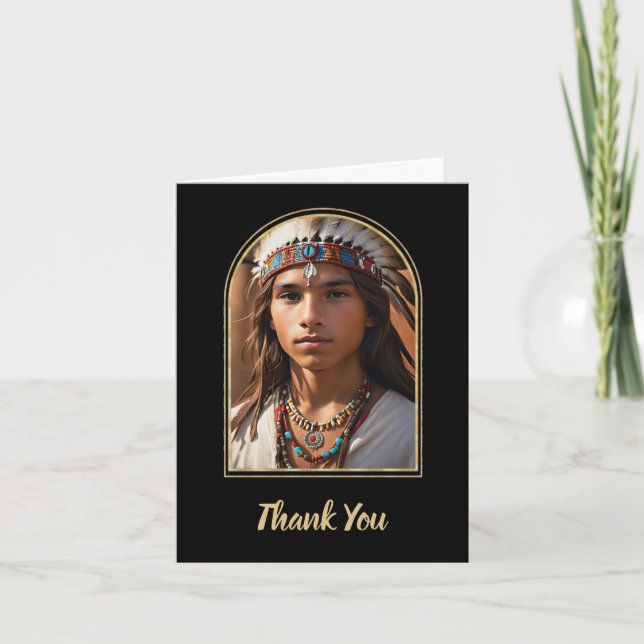Native American Graduation Folded Thank You Card (Front)
