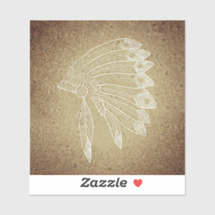 Native American Headdress Vinyl Sticker