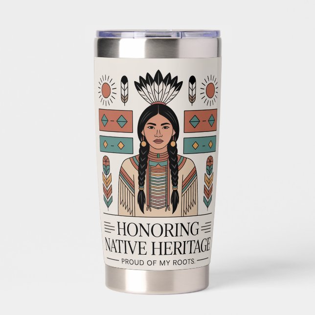 Native american heritage insulated tumbler (Front)