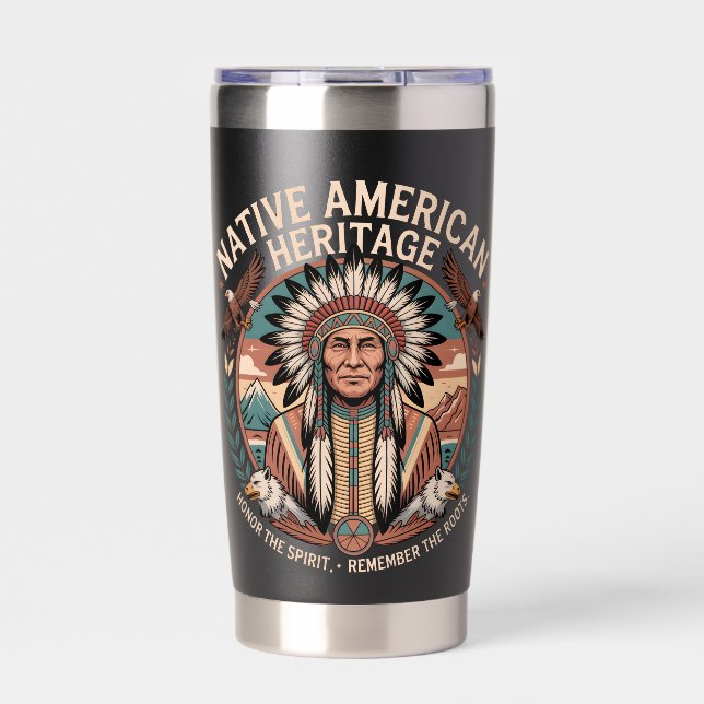 Native american heritage insulated tumbler (Front)