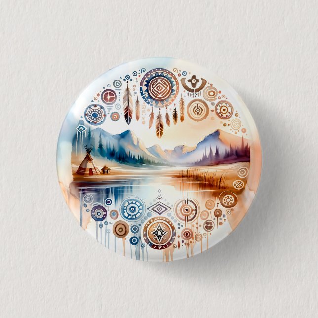 Native American Heritage Month 1 Inch Round Button (Front)