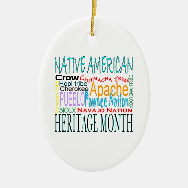 Native American Heritage Month Ceramic Ornament (Front)